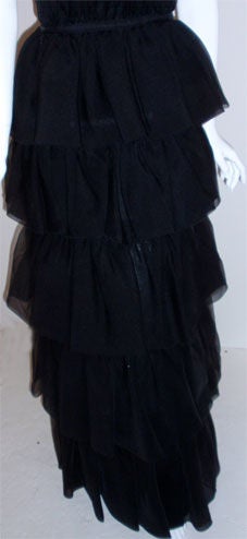 Christian Dior Haute Couture Black Gown with Cape, Circa 1973 4
