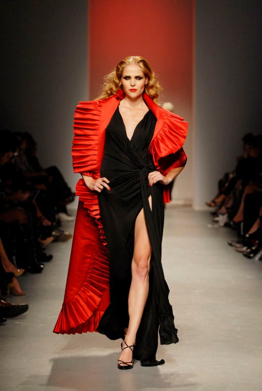 Gianni Versace Couture Long Black Evening Gown, Circa 2000