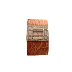 Valentino Pink Crocodile Watch, Circa 2000