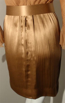 Galanos Bronze Silk and Chiffon Cocktail Dress, Circa 1970 5