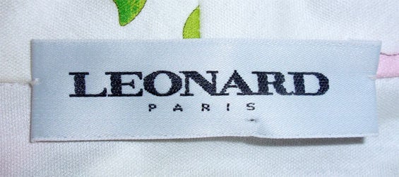 Leonard White Floral Print Day Dress, Circa 1990