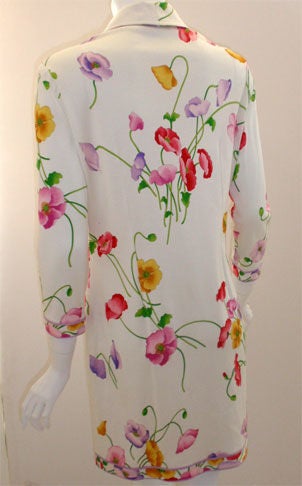 Leonard White Floral Print Day Dress, Circa 1990 3