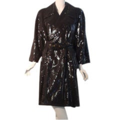 Vintage Escada Black Sequin Coat, Circa 1990