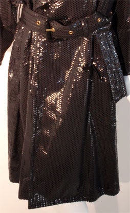 Escada Black Sequin Coat, Circa 1990 4