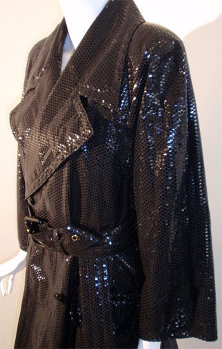 Escada Black Sequin Coat, Circa 1990 5