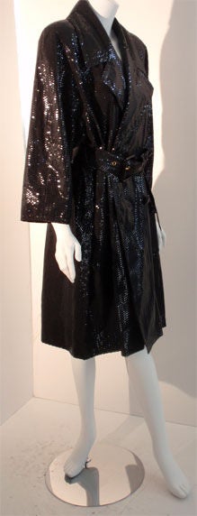 Escada Black Sequin Coat, Circa 1990 1