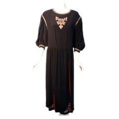 Vintage Chloe "Knights of the Round Table" Black Dress, Circa 1990