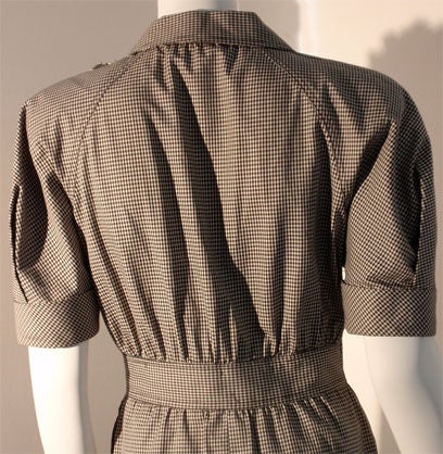 Women's Fendi 365 Black and White Checked Day Dress with hidden skirt, 1980's For Sale