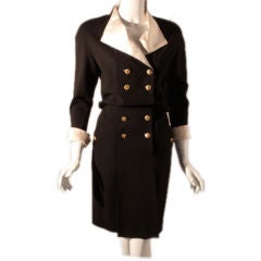 Vintage Chanel Black and Cream Suit Dress, Circa 1990