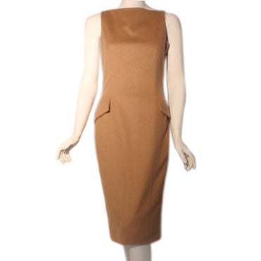Christian Dior Camel Sheath Dress, Circa 1990