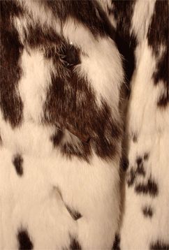 John Galliano White and Brown Rabbit Fur Coat, Circa 2000 6