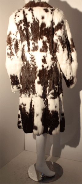 John Galliano White and Brown Rabbit Fur Coat, Circa 2000 1