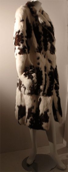 Women's John Galliano White and Brown Rabbit Fur Coat, Circa 2000