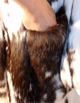 John Galliano White and Brown Rabbit Fur Coat, Circa 2000 5
