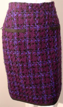 Chanel Purple and Black 2pc Jacket and Skirt Set, Circa 1980 4