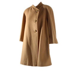 Valentino Camel Colored Wool and Mohair Coat, Circa 1980