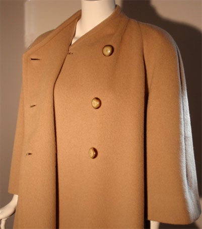 Valentino Camel Colored Wool and Mohair Coat, Circa 1980 6