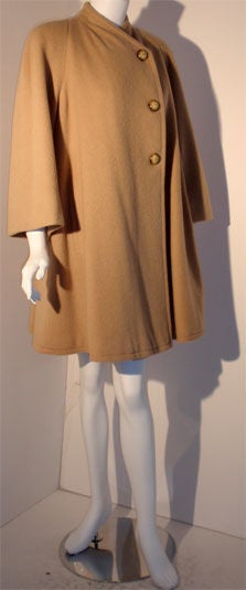 Women's Valentino Camel Colored Wool and Mohair Coat, Circa 1980