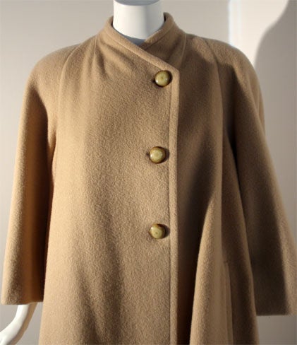Valentino Camel Colored Wool and Mohair Coat, Circa 1980 3
