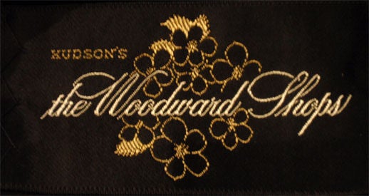 Hudson's Black Velvet Diamond Print Coat, Circa 1970