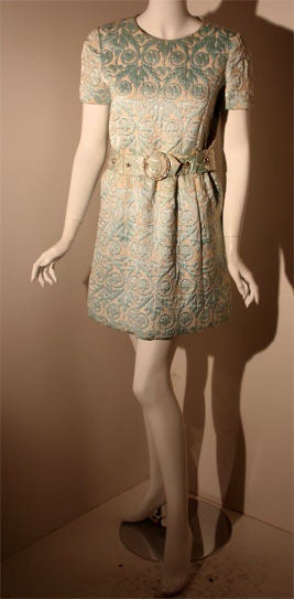 Seymour Fox (3pc) Set Dress, Coat, and Belt, Circa 1960 In Excellent Condition In Los Angeles, CA