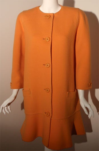 Bill Blass Peach Coat/ Day Dress, Circa 1980 4