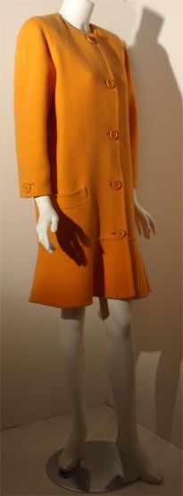 Bill Blass Peach Coat/ Day Dress, Circa 1980 1