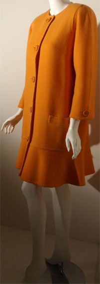 Bill Blass Peach Coat/ Day Dress, Circa 1980 2