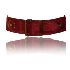 Alaia Burgundy Suede Belt with Floral Studs, Circa 1990