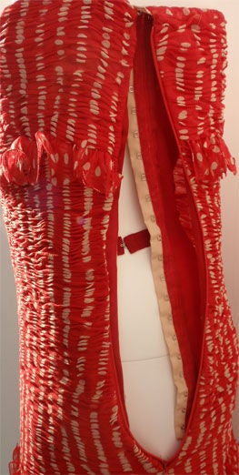 Valentino Red and White Silk Chiffon Polka Dot Cocktail Dress, Circa 1980 5