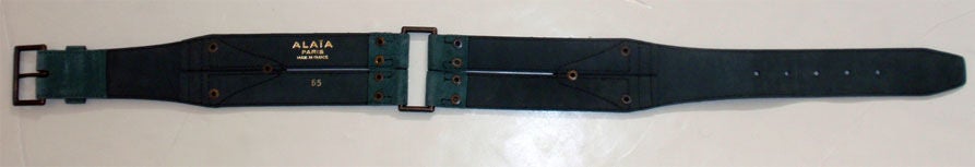 Alaia Emerald Suede Belt with Brass Studs, Circa 1990 4