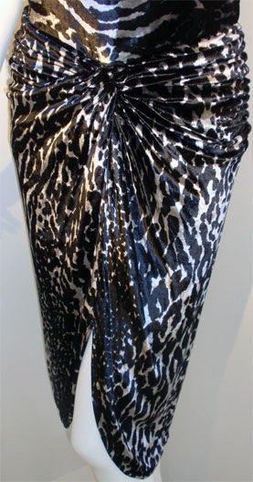 Vicky Tiel Velvet Zebra Print Cocktail Dress, Circa 1980 4