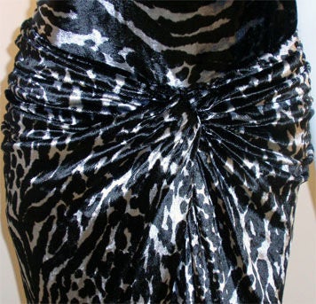Vicky Tiel Velvet Zebra Print Cocktail Dress, Circa 1980 7