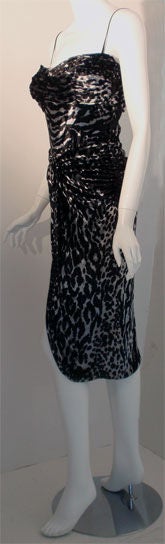 Vicky Tiel Velvet Zebra Print Cocktail Dress, Circa 1980 1