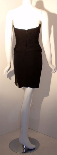 Vicky Tiel Black Strapless Cocktail Dress, Circa 1980 For Sale 1