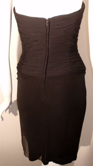 Vicky Tiel Black Strapless Cocktail Dress, Circa 1980 For Sale 5