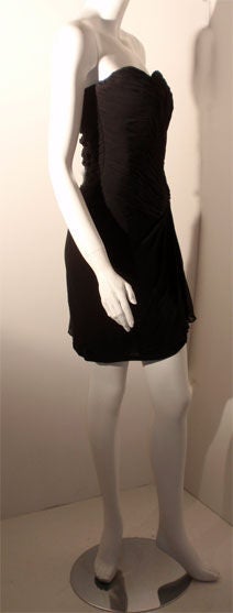 Vicky Tiel Black Strapless Cocktail Dress, Circa 1980 In Excellent Condition For Sale In Los Angeles, CA