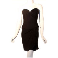 Vicky Tiel Black Strapless Cocktail Dress, Circa 1980 6
