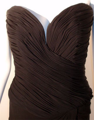 Vicky Tiel Black Strapless Cocktail Dress, Circa 1980 For Sale 2