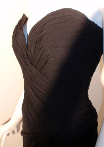 Vicky Tiel Black Strapless Cocktail Dress, Circa 1980 For Sale 4