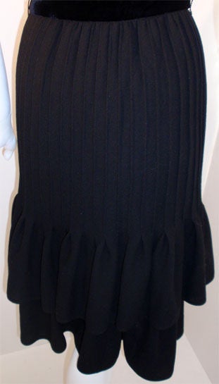 Valentino Night Black Velvet and wool Cocktail Dress with cross straps, 1980's 5