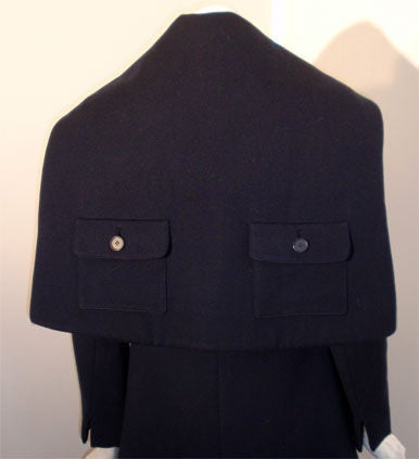 G. Beene Navy Blue Wool Coat With Cape, Circa 1960 4