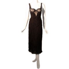 Alexander Mc Queen Black Chiffon Cocktail Dress, Circa 1990