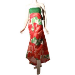 Vintage Victor Costa Silk Floral Gown, Circa 1980