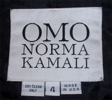 Women's Norma Kamali Black and Cream Embroidered Coat, Circa 1980