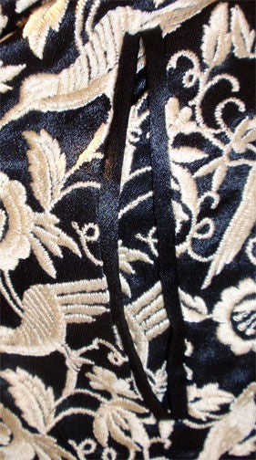Norma Kamali Black and Cream Embroidered Coat, Circa 1980 5