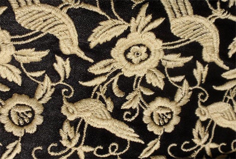 Norma Kamali Black and Cream Embroidered Coat, Circa 1980 6