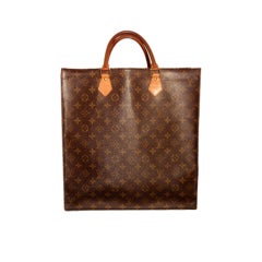 Louis Vuitton Brown/Beige Monogram"Sac Plat" Handbag, Circa 1980