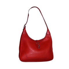 Hermes Red Shoulder Bag, Circa 1980