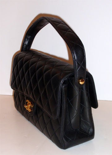Women's Chanel Black Quilted Leather Double Sided Handbag, Circa 1980